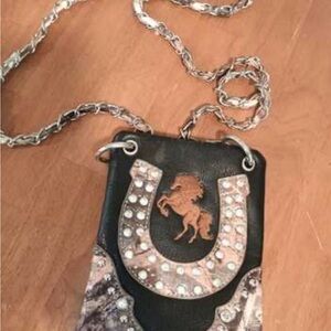 Stylish Black and Silver Crossbody Bag